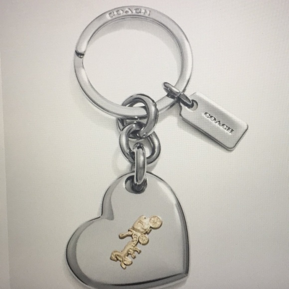 COACH - HORSE & CARRIAGE HEART BAG CHARM (NWT) - Picture 11 of 14
